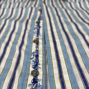 Robert Graham Blue and White Casual Button Down Shirt